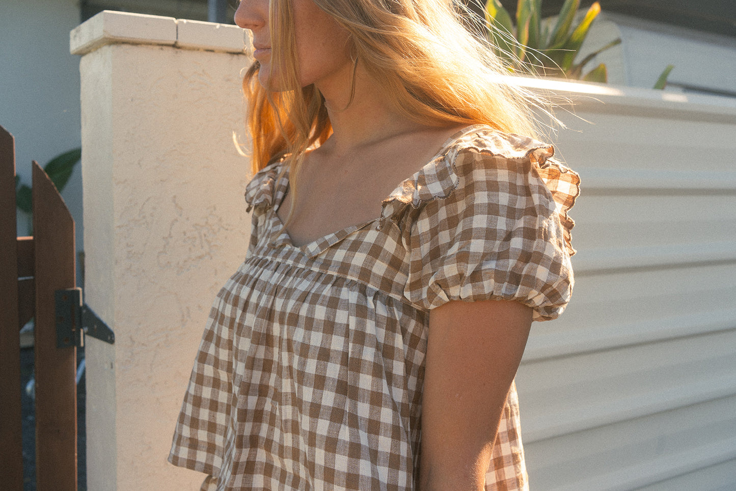Milk Blouse in Hazel Gingham