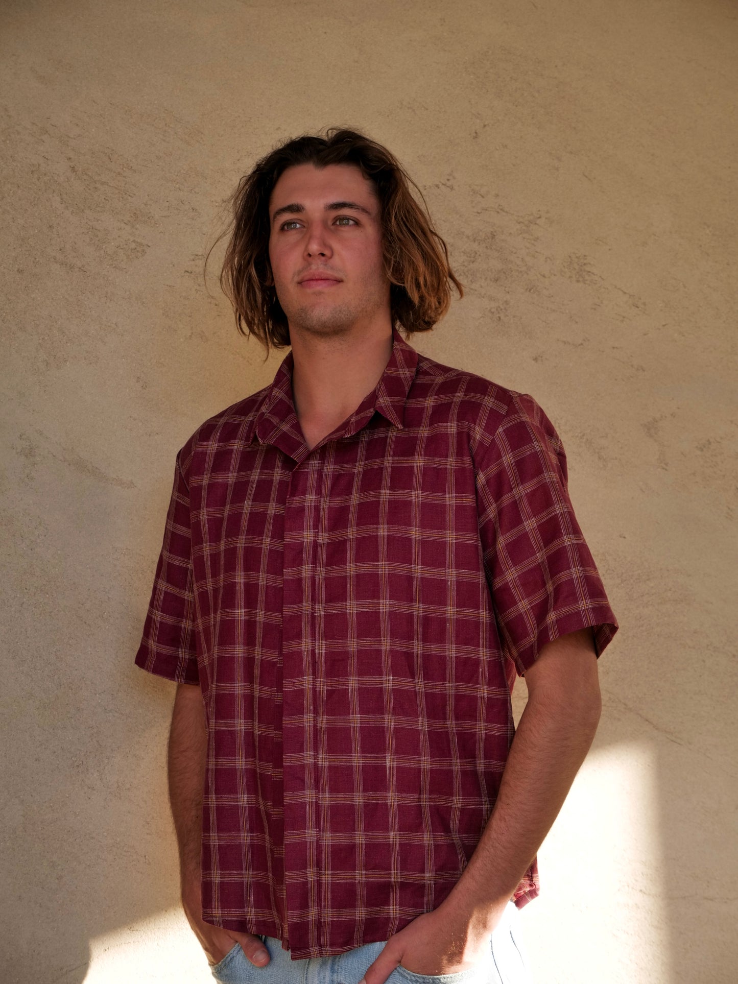 Daniel Button Up in Wine