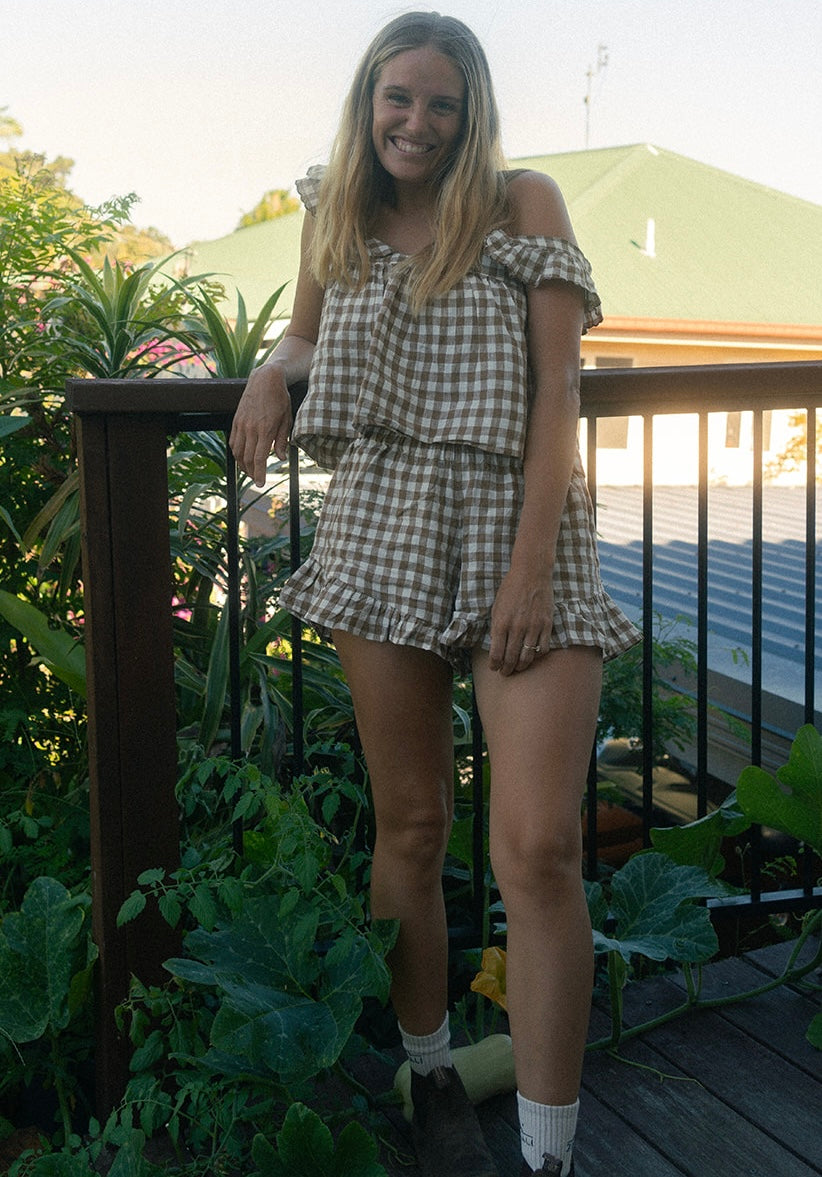 Honey Shorts in Hazel Gingham
