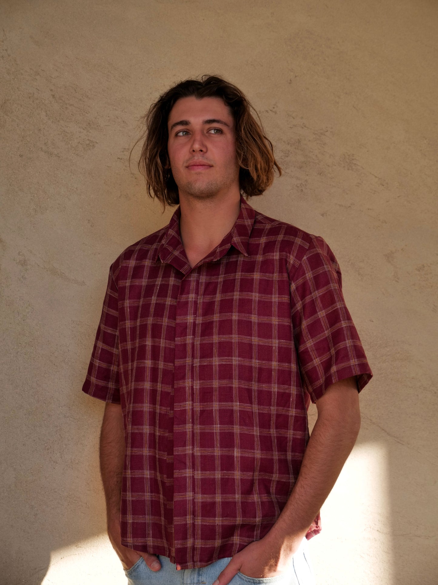 Daniel Button Up in Wine