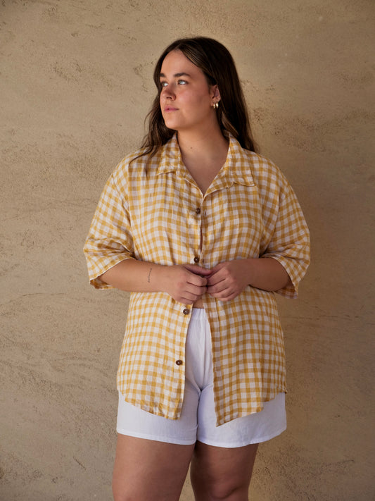 Daniel Button Up in Sunflower Yellow