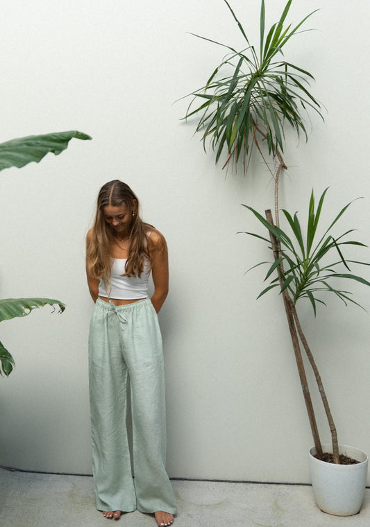 Noa pants in matcha stripe